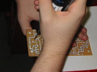 DanO's scratch-build theremin circuit board