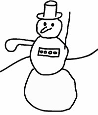 snow man theremin drawing