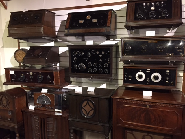 Vintage radios at the Spark Museum