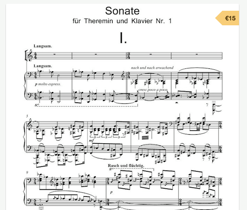Sonate f�r Theremin und Klavier Nr. 1