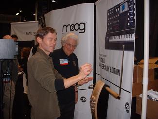 Bob Moog delighted sharing EtherWPro at NAMM